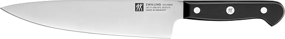 ZWILLING Gourmet Chef's Knife, 20 cm, Special Stainless Steel, Ergonomic Plastic Handle, Black - Made in Germany
