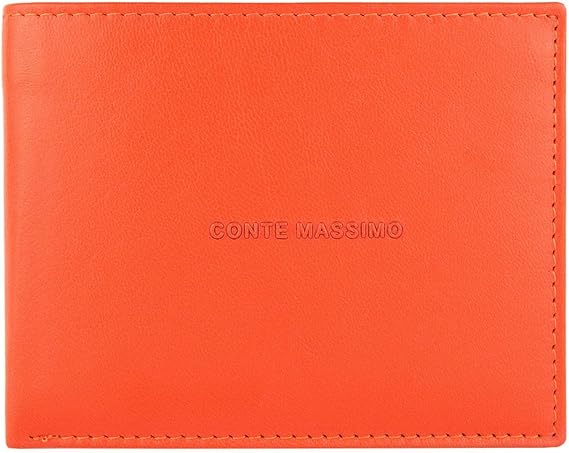 Conte Massimo Men's Genuine Leather Handcrafted Wallet with RFID Protection and Gift Box
