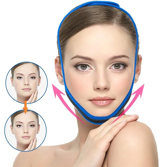 Facial Slimming Strap,Chin Up Patch Double Chin Reducer Face Lifting Belt Bandage Anti Wrinkle Face Mask Band V Line Lifting Chin Strap for Women Men Eliminates Sagging Skin Lifting Firming Anti Aging