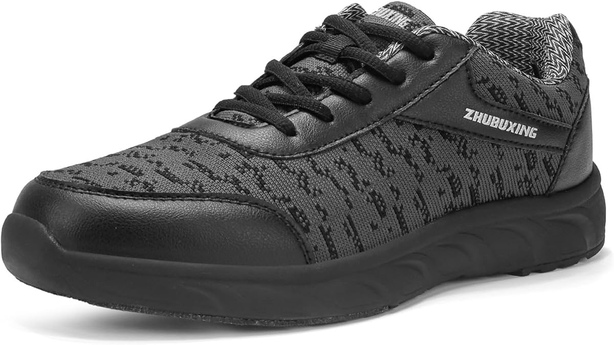 Men's Bowling Shoes - Breathable Knit Upper Athletic Bowling Shoes with Smooth Slide Sole for Men
