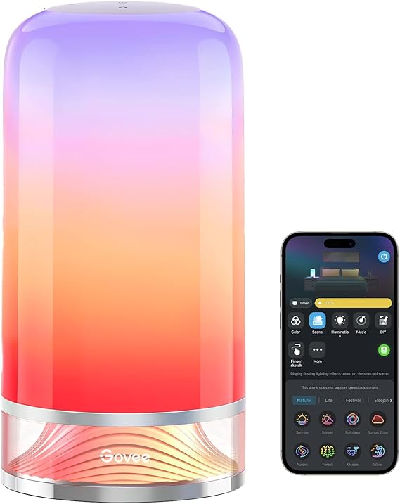 Govee RGBIC Smart Table Lamp 2, Touch Bedside Small Table Lamp (Corded)