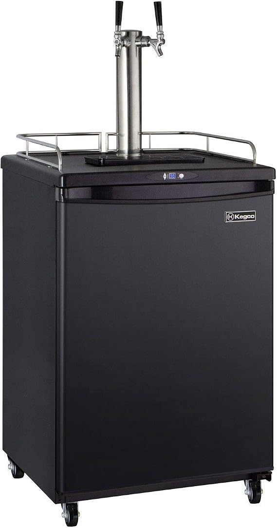 Kegco Keg Dispenser, Two Faucet, Black