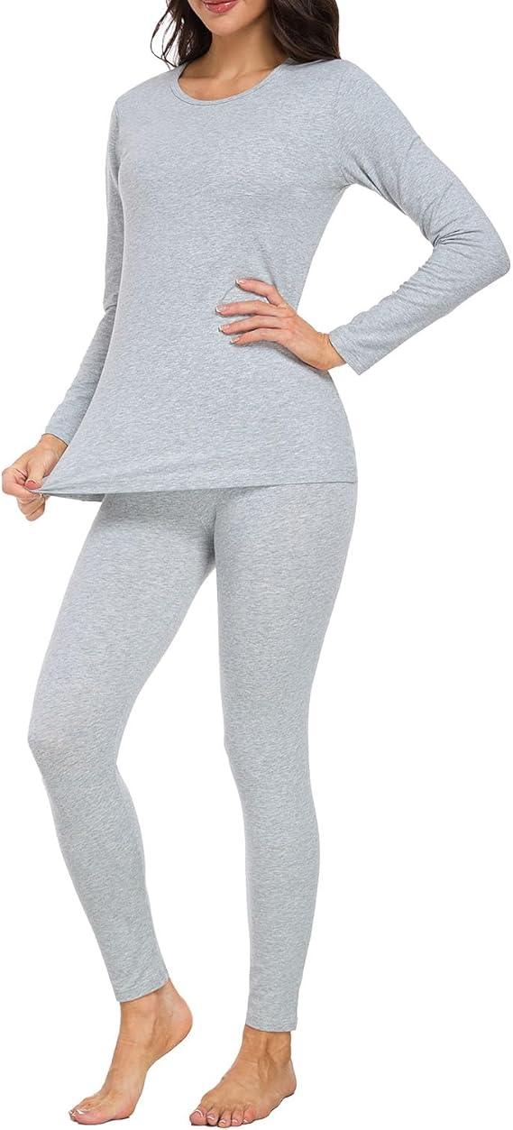 wirarpa Women's Cotton Thermal Underwear Set Long Johns Base Layer Set | Soft, Lightweight, Warm, Women's Top and Bottom