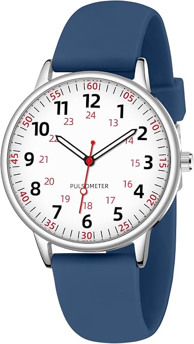 TWOPTION Nurse Watch for Women Waterproof Analog Silicone Watch with Second Hand Nursing Watch