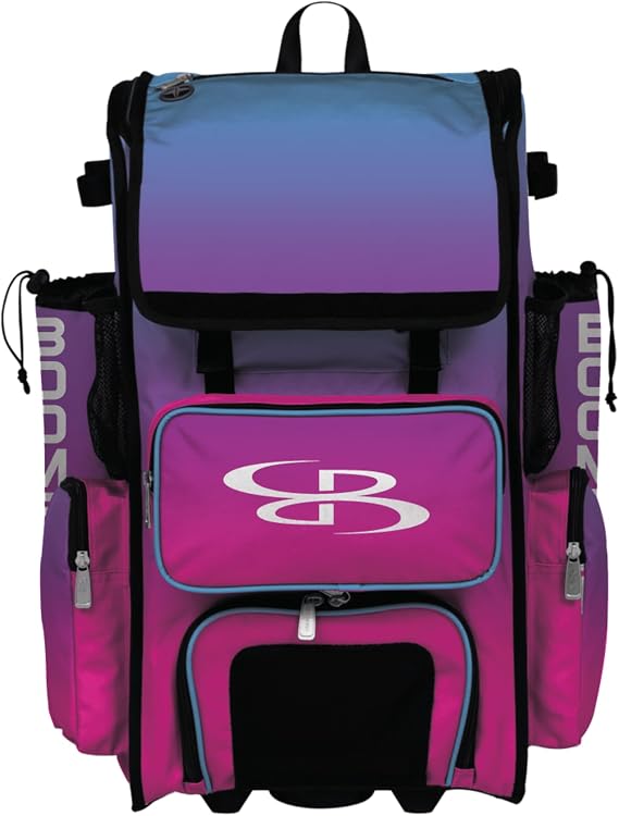 Boombah Superpack Hybrid Rolling Bat Bag - Wheeled & Backpack Version - Aurora - Multiple Color Options
