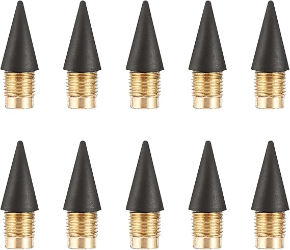 10 Pcs Replaceable Everlasting Pencil refill Metal Graphite Nib Reusable | Inkless Writing Pens Nib Infinite Pencil Eternal Replacement Head Pencils Head for Writing Drawing