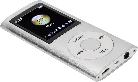 MP3 Player Stylish Multifunctional Lossless Sound Slim 1.8 Inch LCD Screen Portable MP3 Music Player (Silver)