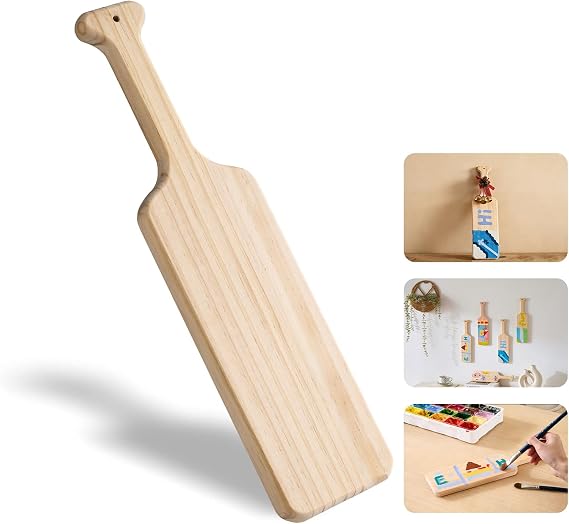 15 Inches Unfinished Wooden Paddle with Smooth Surface, Sorority Paddle Easy to Paint, Greek Paddle with Natural Texture, Fraternity Paddle Premium Solid Pine for Arts and Craft Projects