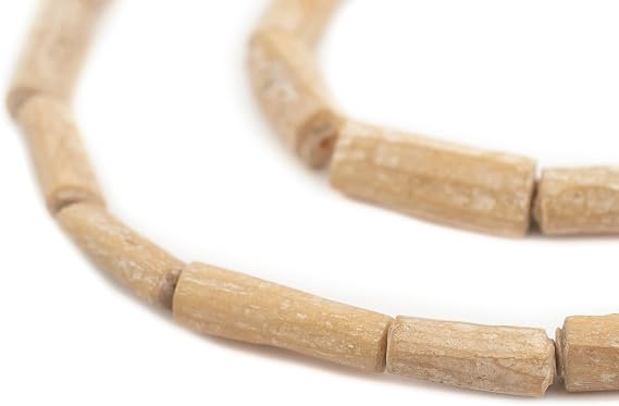 The Bead Chest Tan Nigerian Camel Bone Beads (Tube)