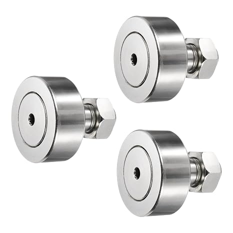 uxcell 3Pcs Cam Follower Track Runner Bearings CF10-1/KRV26 X Needle Roller Stud Track Bearing, 26mm Roller Diameter, M10 Stud Type for Machine Tool Guide Rail (Hexagon Socket)