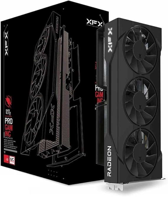XFX Swift AMD Radeon RX 9060 XT OC Triple Fan Gaming Edition with 16GB GDDR6 HDMI 2xDP, RDNA 4 RX-96TS316B7, Graphics Card, Compatible with Desktop PCs