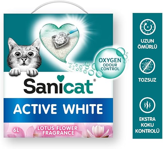 Sanicat Active White Topaklanan Kedi Kumu (Kokusuz) 10L