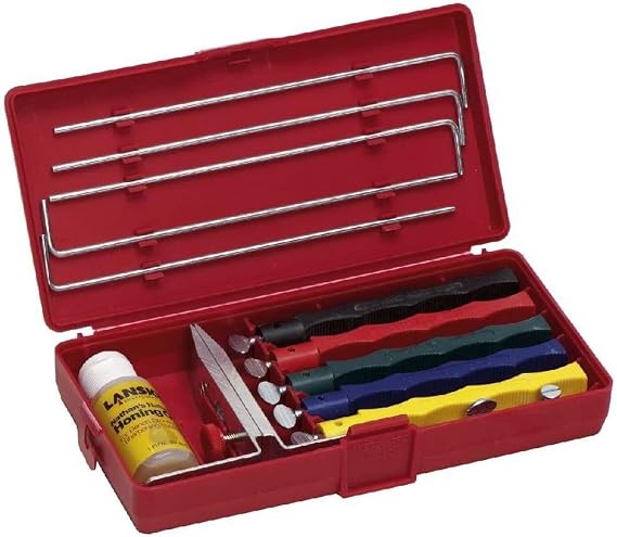 Lansky Deluxe 5-Stone Controlled-Angle Precision Knife Sharpening System w/ Honing Oil & Storage Case LKCLX