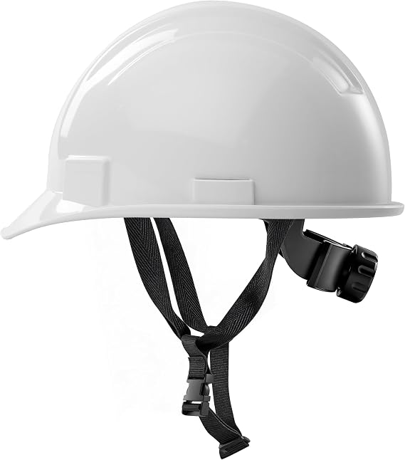 White Cap Style Hard Hat, OSHA Construction Work Approved, 4-Point Adjustable Suspension, ANSI Z89.1