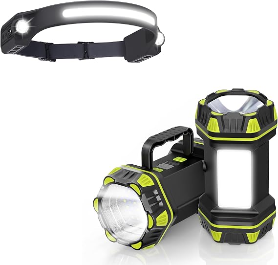 LED Headlamp Rechargeable with 2 Pack Camping Flashlights Rechargeable