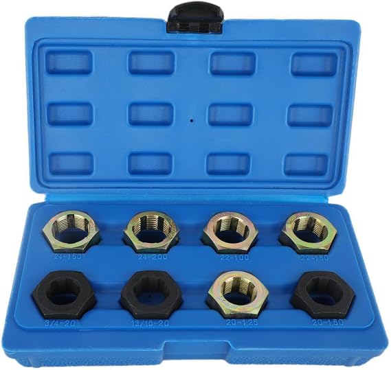 8pcs Axle Spindle Rethreading Tool Set, Thread Chaser Set, Thread Repair Tool M20,22,24 13/16 3/4 x20UNEF