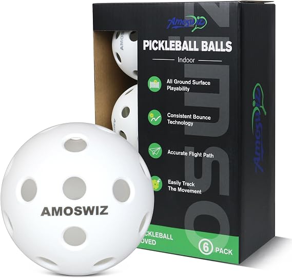 Indoor Pickleball Balls 6 Pack of 26 Holes Pickleballs Indoor Pickleballs Set High Visibility Durable Pickle Balls for Training and Tournament