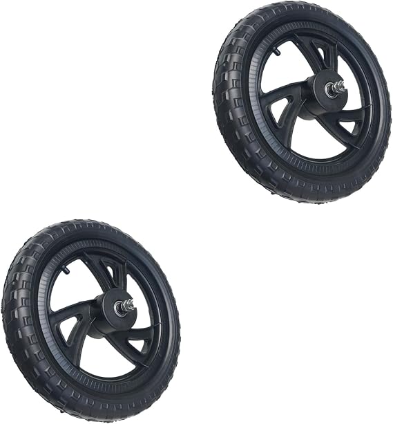 1 Pair Black Balance Bike Replacement Wheel for Kids, 11 inch Non-Inflatable Training Bicycle Wheels, Lightweight Repair Parts for Boys Girls Balance Bike Bicycle, Triangular Wheel Hub