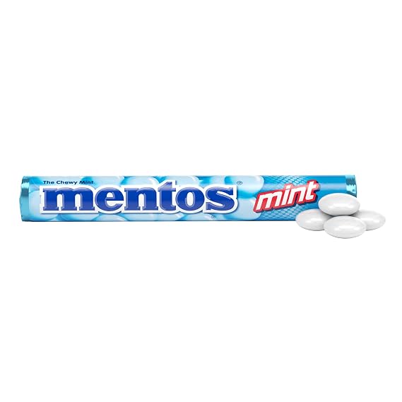 Mentos Chewy Mint Candy Roll, Mint, 14 Pieces Per Roll (Pack of 1)