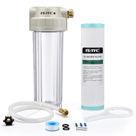 RV Water Filter System Reduces Bad Taste, Odors, Chlorine, Sediment for RVs, Gardening, Farming, Pets and Marines, Drinking & Washing Filter