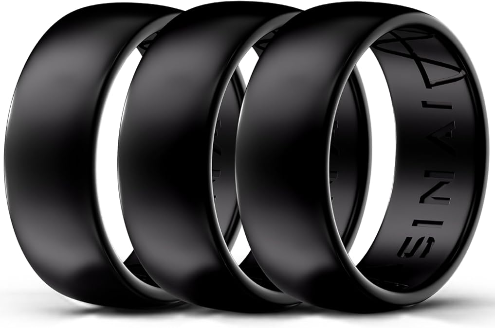Premium Silicone Wedding Rings - 3 Pack