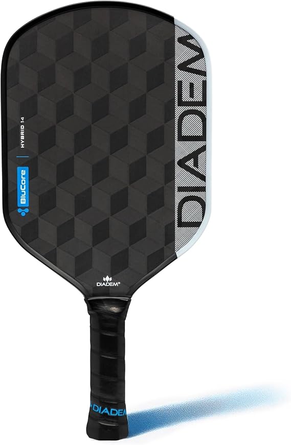 Diadem Edge BluCore Hybrid Pickleball Paddle | Ultimate Balance Paddle, Premium 18K Carbon Fiber Face, Explosive Spin, PowerSync Technology, 14mm & 16mm Options, USAPA Approved