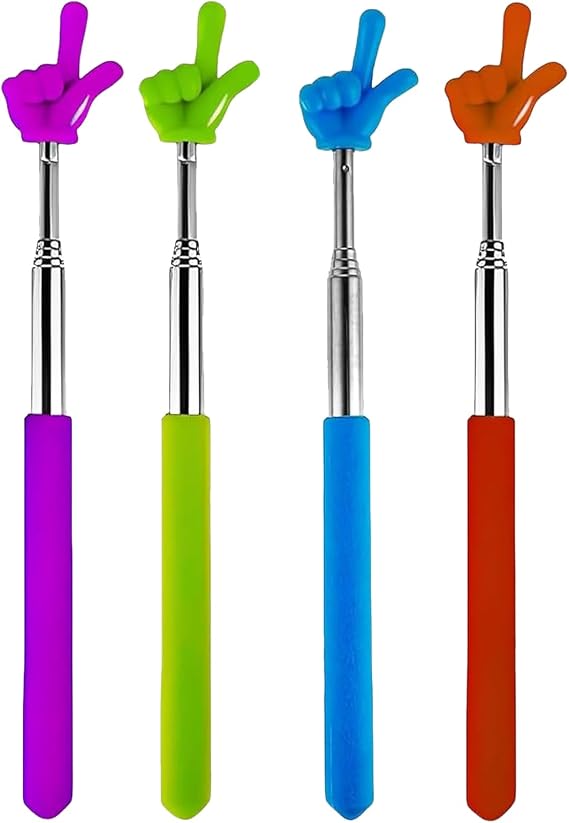 Telescopic Finger Pointer Sticks,4 Pcs Extendable to 68cm, Lightweight Hand Pointer for Teachers, Classroom Reading & Presentations