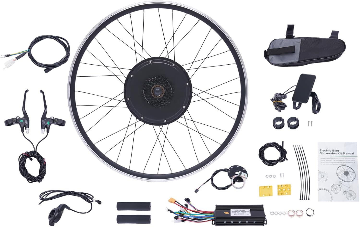 Electric Bike Conversion Kit, 2829 FrontRear Wheel E-Bike Conversion Kit 48V 1000W 700C Powerful Ebike Hub Motor Kit with LCD Display Ebike Wheel Kit for Adults