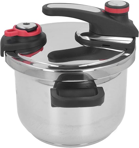 Professional Pressure Cooker, Electric Pressure Cooker 6L 304 Stainless Steel 2 Gear Stovetop Multi Cooker Pressure Cookware Pot with Foldable Handle for Home Kitchen Fast Cooking