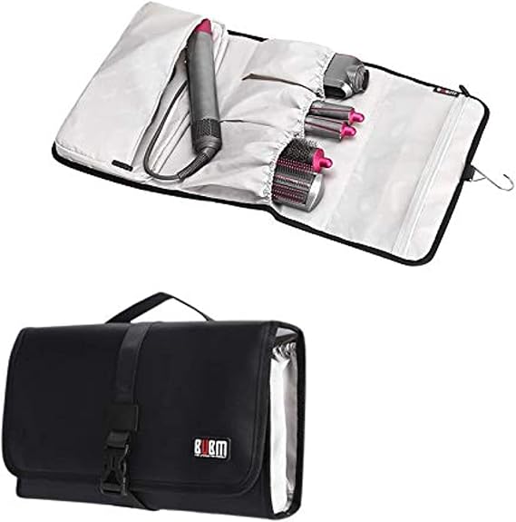 BUBM Travel Case Carry Case Portable Storage Bag Roller Hanging Bag Organizer for Dyson Airwrap Styler,Black