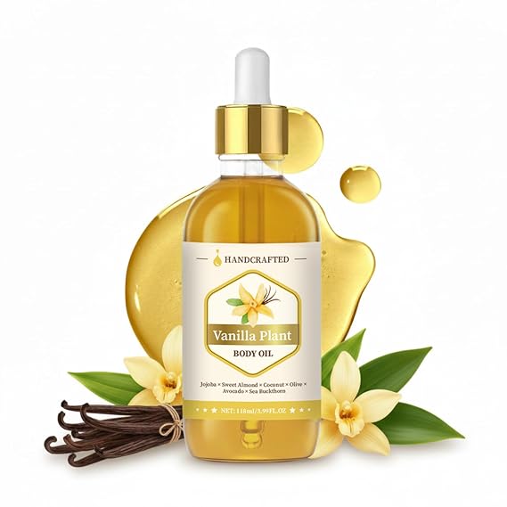 Warm Vanilla Body Oil, 118ml, Vanilla, 1PC