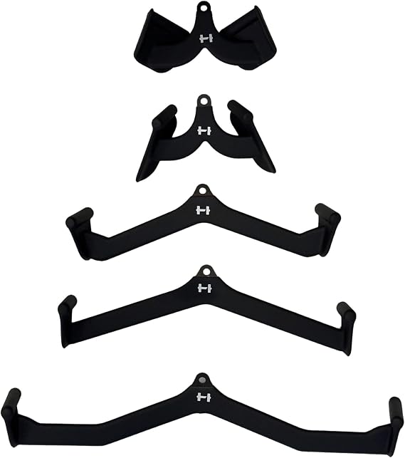 HulkFit Heavy Duty Lat Pulldown Cable Machine Pronate Supinate Neutral Grip Bar Attachment and Accessories for Power Cage Rack - Black