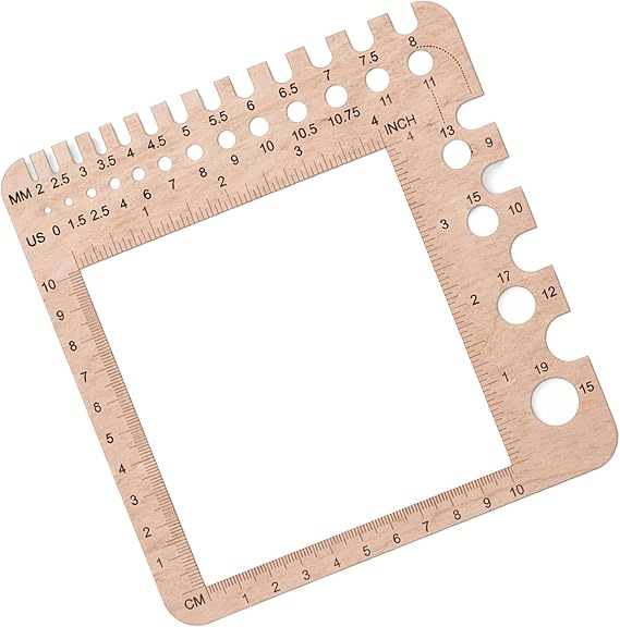 Knitting Needle Gauge 2mm - 15mm Knitting Accessories Knitting Sample Counting Frame Knitting Needle Ruler Needle Size for Crochet Hooks Knitting Needle Size Knitting Tool Needle Gauge