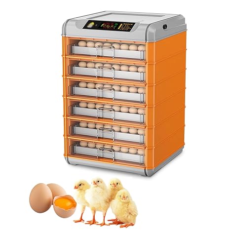 Egg Incubator, Fully Automatic Poultry Hatcher,Poultry Hatcher Digital Led Display Temperature Control Easy to Observe, for Home Science Lab Farm 384eggs