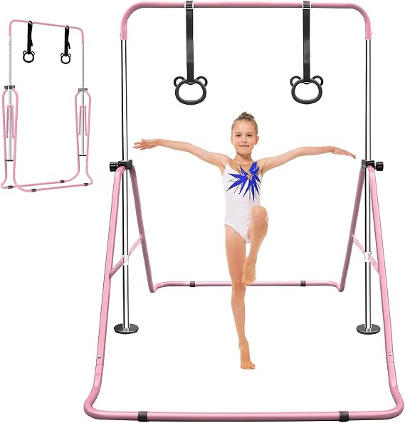 Expandable Gymnastics Bars, Gymnastic Bars for Kids with Adjustable Height, Adjustable Height Gymnastic Horizontal Bars, Folding Gymnastic Training Kip Bar, Children Folding Training Bar for Kids