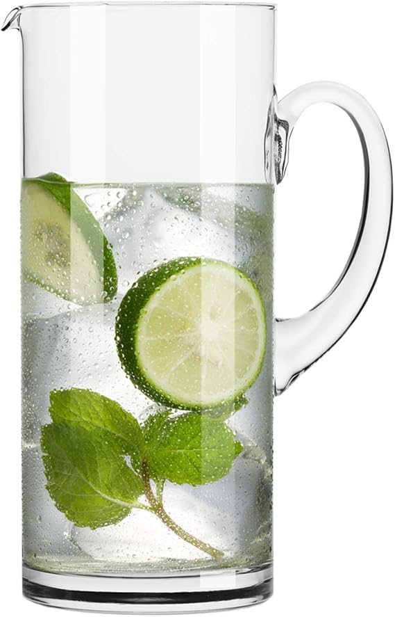 Krosno Salad Bowl, 9.4", Glamour Collection (Water Dispenser 44 oz (Set of 1)) | Water Juice Carafe, Lead-Free Crystal Elegant Glassware, Lemonade Pitcher, Handwash, Gift idea