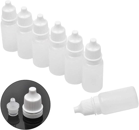 US 50pcs 10ml Empty Plastic Squeezable Dropper Bottles Eye Liquid Dropper Sample