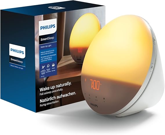 PHILIPS Wake-up Light (Sonnenaufgangfunktion Digitales Fm Radio Tageslichtwecker) Weiß HF3519/01