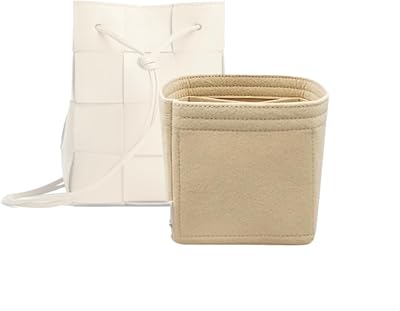 Bag Organizer for Bottega Veneta Cassette Bucket Bag 14L x 18H x 14D cmBeige, Style B: Top Zipper