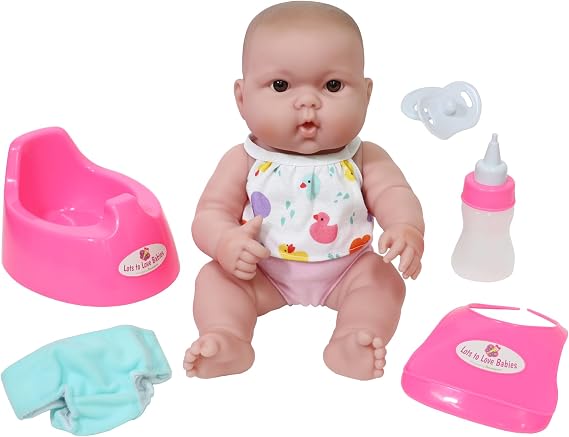 JC Toys | Lots to Love Babies Drink and Wet Gift Set | 14 All Vinyl Doll with Potty and Accessories