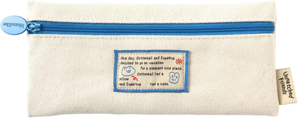 Monolike Unmatched friends Pen Case, Ivory - Pencil Pouch, Portable Pencil Bag, Pencil Case, Office Pouch case