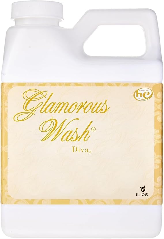 Glam Diva Wash Laundry Detergent, Glamorous Wash Diva Luxury, Scent Liquid Laundry Detergent for Delicates, Silk & Lingerie, Travel Size 4 oz - ILIOS Packaging