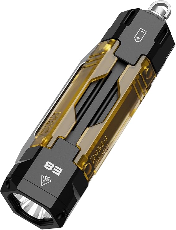 WUBEN E8 EDC Flashlight, 1300 Lumens Rechargeable Flashlight with UV Light | Side Light, IP68 Waterproof Pocket Flashlight, M4 Mounting and Magnetic Tail Design for Everyday Carry, Camping, Outdoor