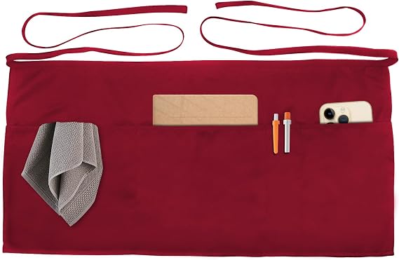 Xeoxarel Aprons with 4 Pockets (Available in 3 Pack / 7 Pack) 23.5'' X 11.5''