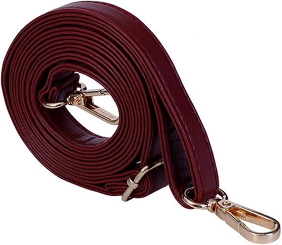 1pc Adjustable Shoulder Crossbody Straps 30-55inch PU Leather Bag Strap with Gold Clasps for Replacement Accessories (Burgundy)
