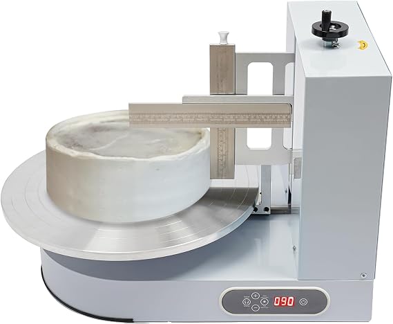 4-16 inch Cake Decorating Coating Machine, 90-220V 200W Freestanding Auto Cake Butter Cream Spreading Machine with Touchable LCD Operator Panel for Homes, Parties, Cake Stores (White)