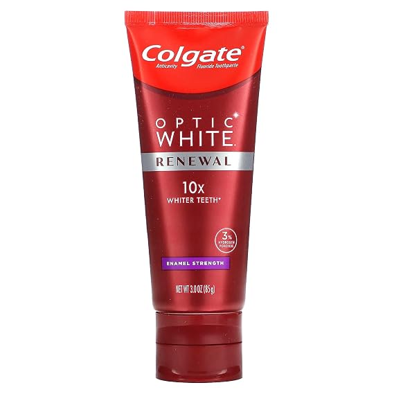 Colgate Optic White Renewal Enamel Strength Teeth Whitening Toothpaste, 3 Oz