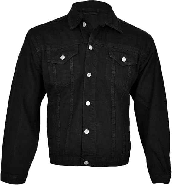 Men’s Denim Jacket - Classic Trucker Jean Jacket for Men | Vintage Western Style | Casual Workwear Coat with Pockets | Heavy Duty Button-Down Outerwear -Sizes S-3XL