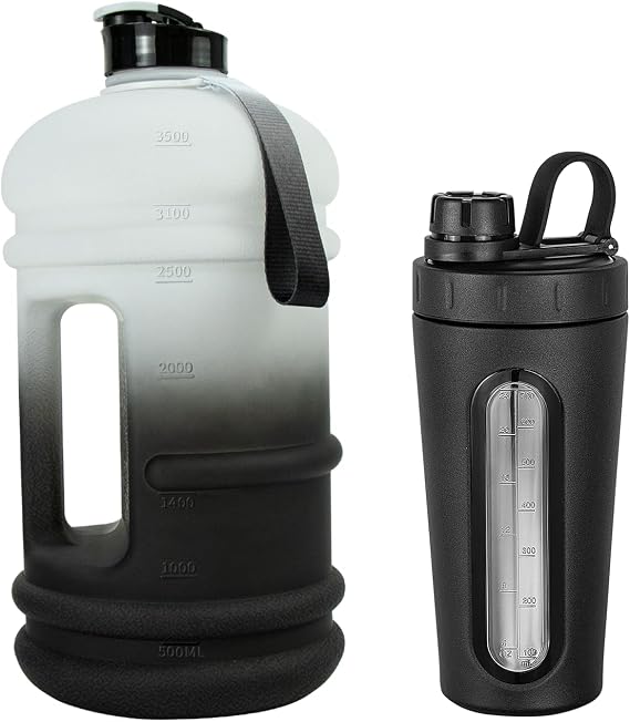 TOOFEEL 1 Gallon Water Bottle Bundle with 28 oz Shaker Bottle