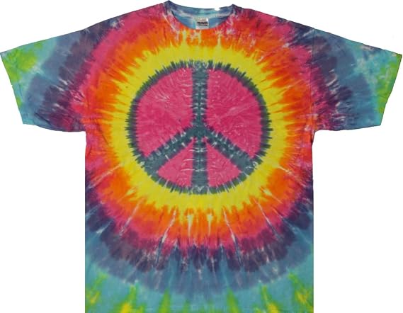 Peace Sign Tie Dye T Shirt Pastel Color Small to 3X